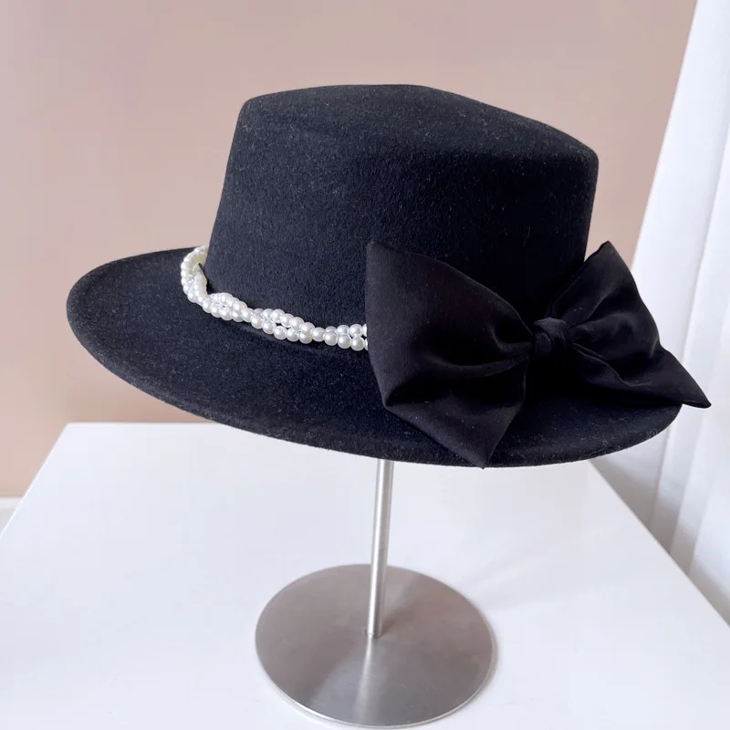 hats for women british cup hat hats for women for the sun Caps Women's luxury elegant wool free shipping fedora new 2023 pearl