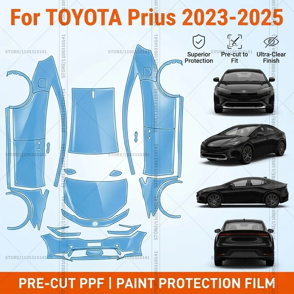 

Предварительно нарезанная прозрачная защитная пленка (PPF) для переднего бампера автомобиля, прозрачная автомобильная пленка для TOYOTA Prius 2023-2025