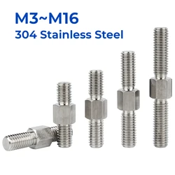 M3 M4 M5 M6 M8 M10-M16 304 Stainless Steel Left Right Thread Double End Thread Rod Positive Negative Thread Bar Stud Screw Bolts