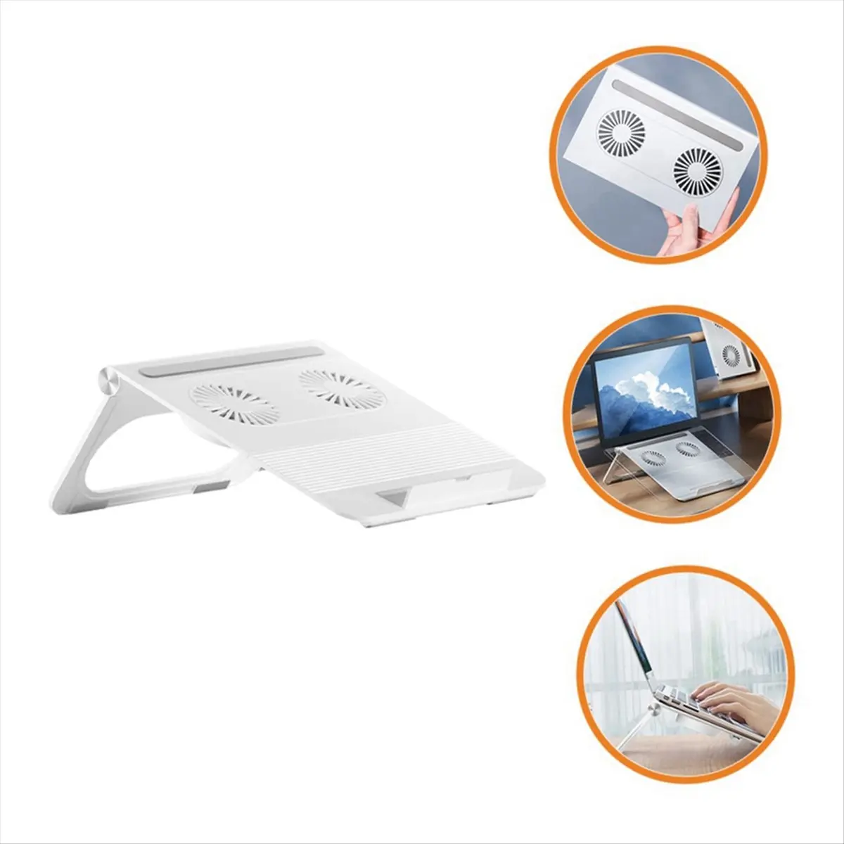 MYdaY- Laptop Cooling Stand Laptop Cooling Pad with Dual Fan Portable Laptop Cooler Silent Foldable Tablet Stand