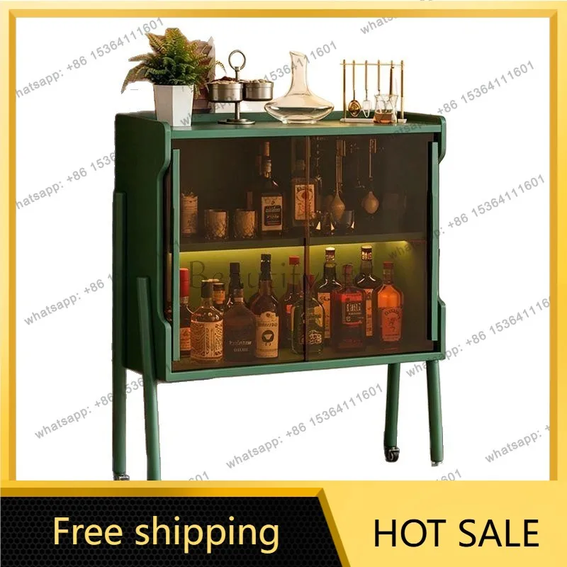 LS solid wood dining side against the wall integrated locker household storage multi-functional storage tea cabinet