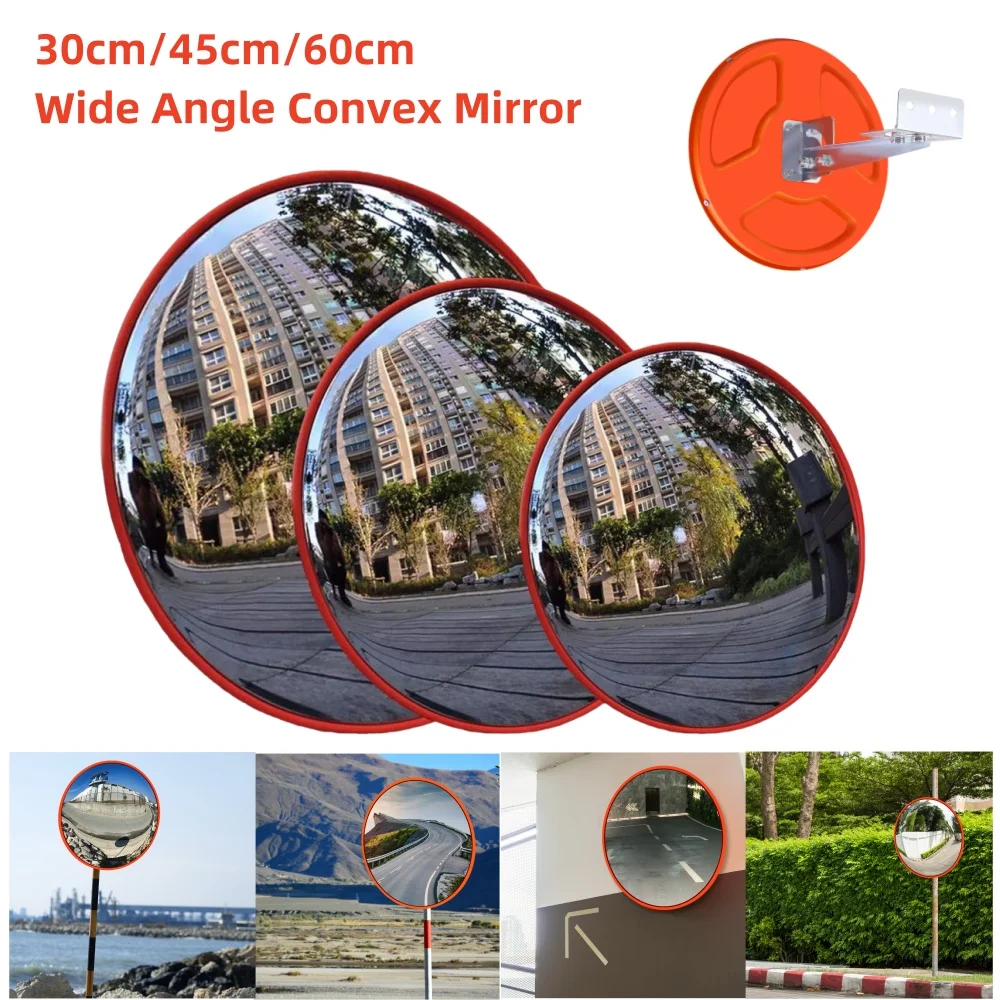 Lightweight Convex Traffic Mirror Wide Angle Curved Safety Mirror Corner Convex Mirror 130 Degree Curvature for Indoor Outdoor