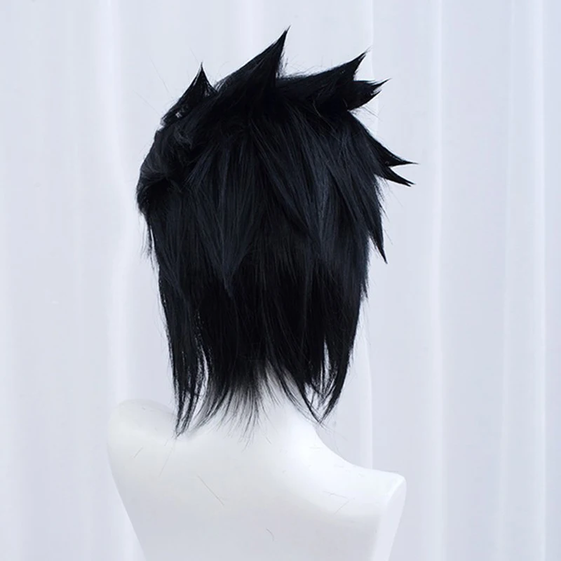 Hoge Kwaliteit Sasuke Uchiha Cosplay Pruik Mannen Korte Zwarte Cosplay Anime Cosplay Pruik Hittebestendige Synthetisch Haar Pruiken + Pruik Cap