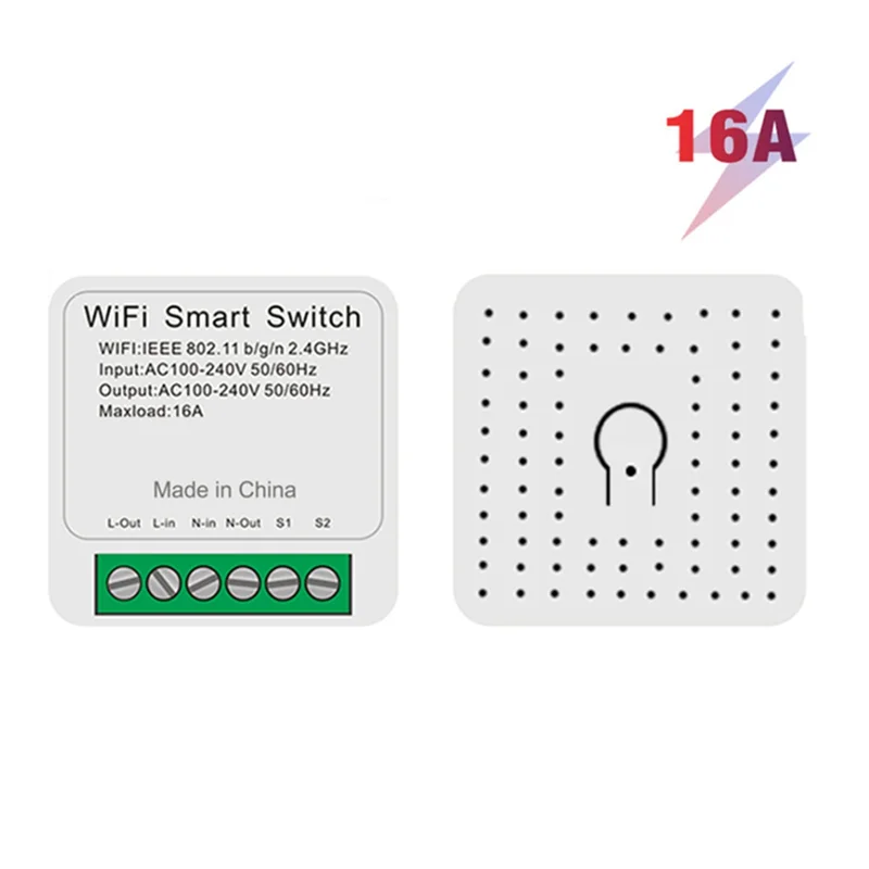 Voor Matter 16A Smart Wifi-schakelaar Eén open dubbele bediening Schakelaars Mini Smart Breaker Spraakbesturing Werk met eenvoudig te installeren