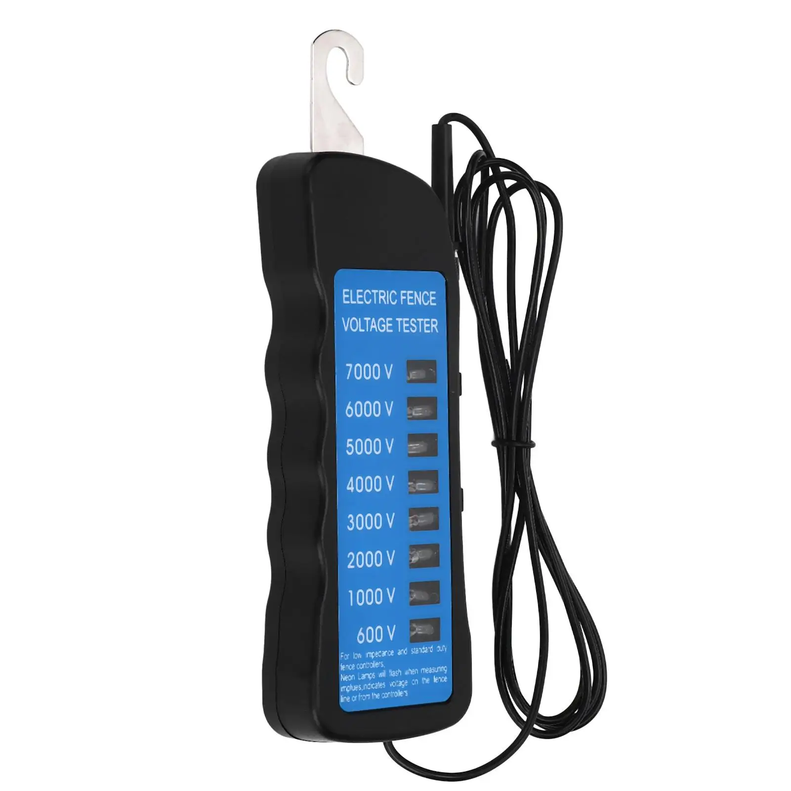 Portable 7KV Electric Fence Tester - Cold Weather Resistant Low Impedance Voltage Meter for livestock Enclosures