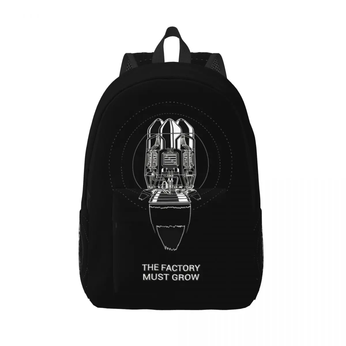 Campus Factorio Rocket With The Factory Must Grow Meme Zipper Closure Kawaii F-Factorio Game Knapsack Ladies Rucksack For Gifts