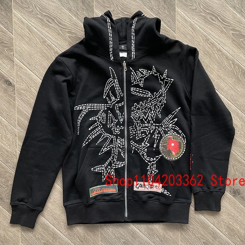 Real Photo Cactus Jack Hoodie Jacket Men Women High Street Trend Graphic Printed Hooded Sweatshirts UTOPIA Pullover