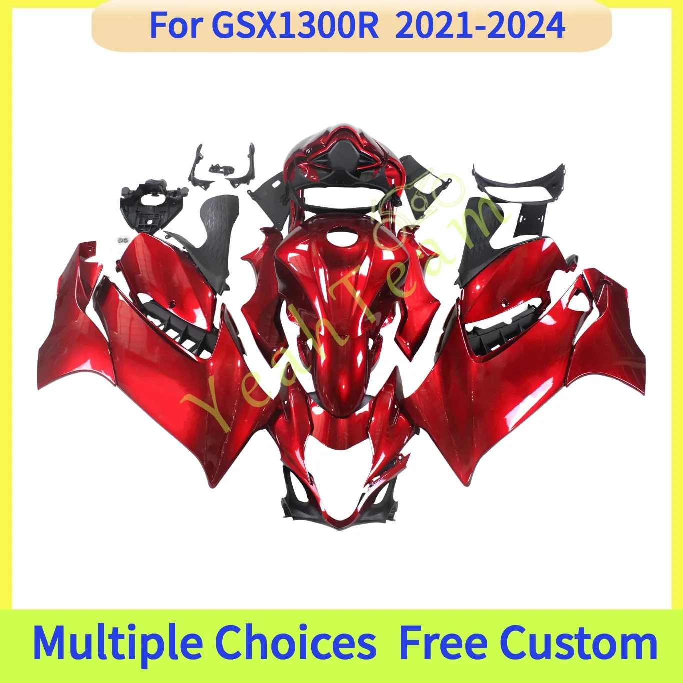 

Комплект обтекателей для мотоцикла Hayabusa GSX-R1300 2021-2025 GSX1300R GSX 1300R, глянцевый красный, высококачественный АБС-пластик, полный комплект обвесов