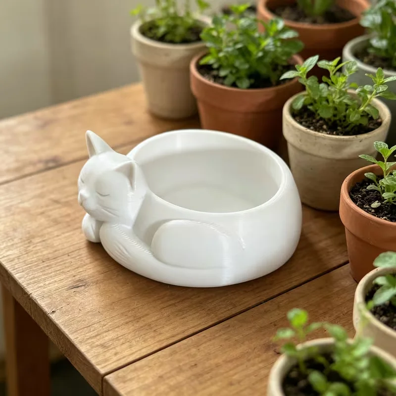3D Printed Sleeping Cat Flower - огляд і ціна 3D Printing Pot