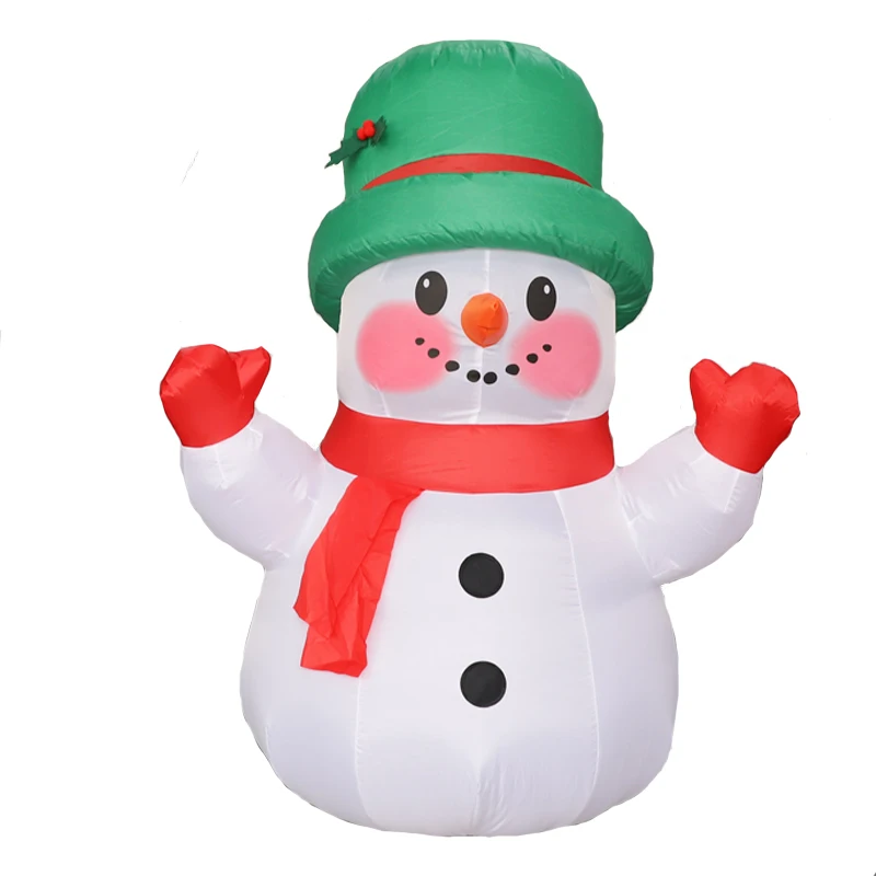 Boneco de neve inflável com luz LED embutida, terno cosplay ao ar livre, decoração de festa de Natal, 4ft