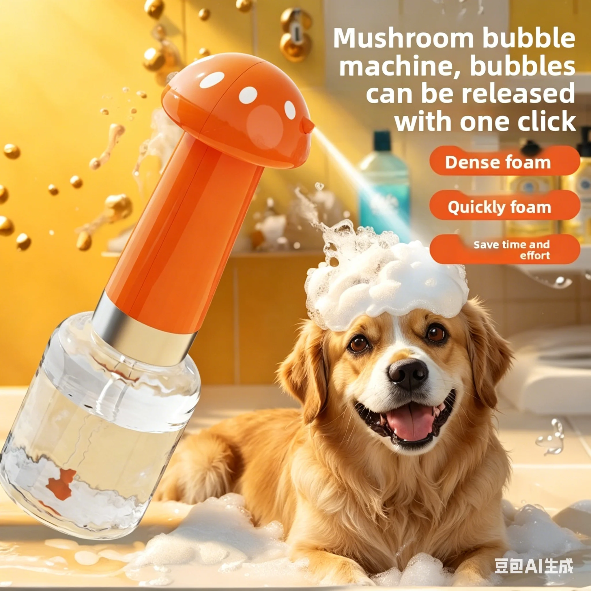 Automatic Foamer Bubble Maker, Cat Bath Shower Gel, Dog Smart Foaming Machine, Pet Supplies Rechargeable