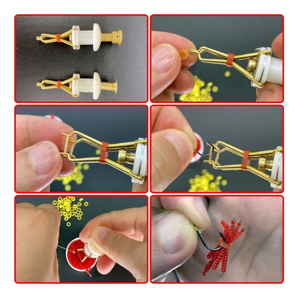 5000 pièces élastiques pêche caoutchouc appâts bandes Latex matière première rouge sang ver appâts bande élastique jaune caoutchouc