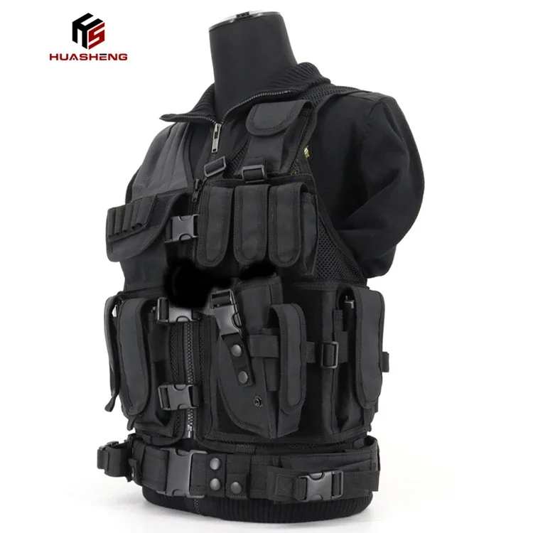 Summer Breathable Mesh Multi-pocket Vest for Outdoor Duty, Tactical Training Mesh Jacket with Multi-functional Net Eye Tactical