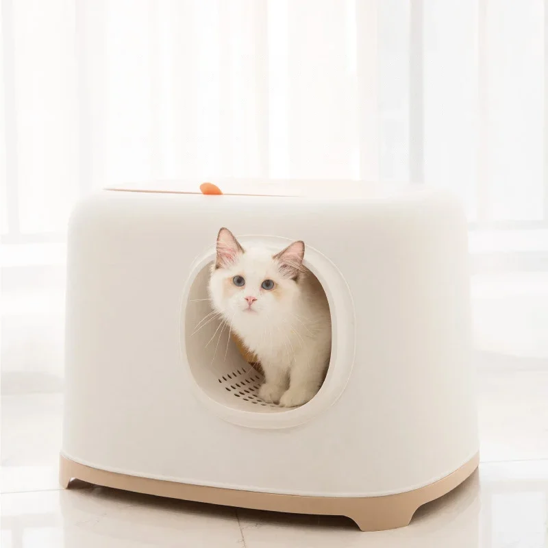 

Cat House Fully Enclosed Cat Litter Sand Box Drawer Type Cats Toilet Deodorizing Kitten Bedpans Anti-splash for Cat Litter Tray