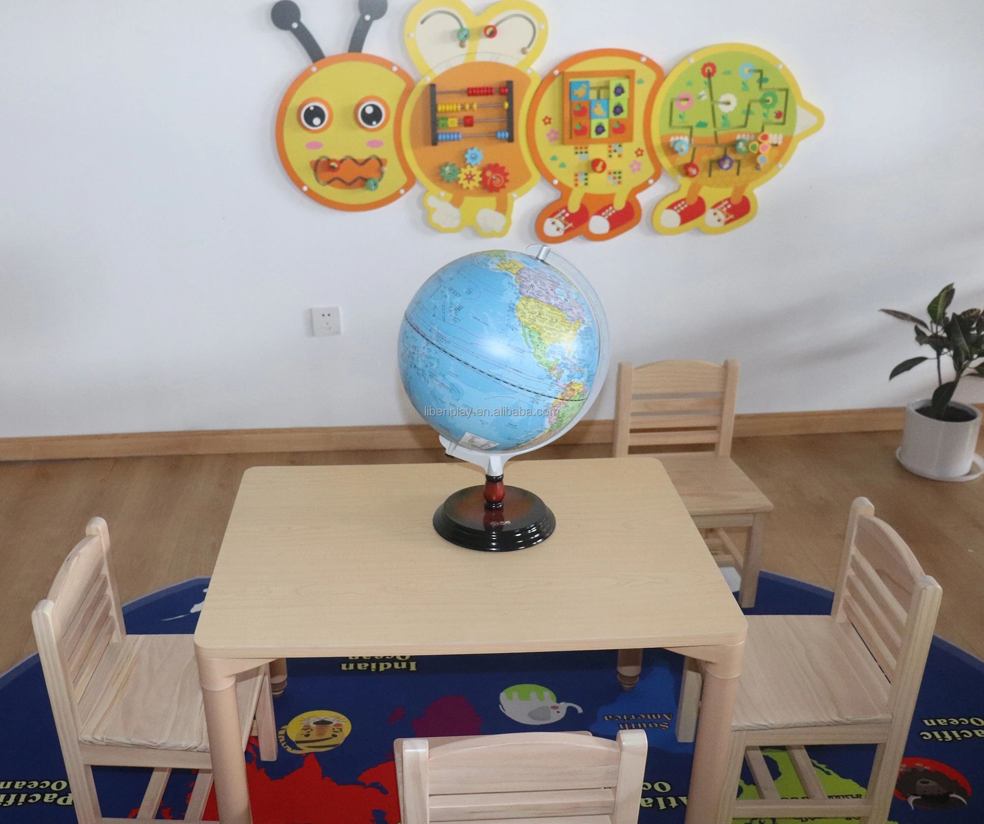 رف كتب خشبي مخصص لمكتبة الأطفال بأسعار معقولة رف كتب تخزين للأطفال