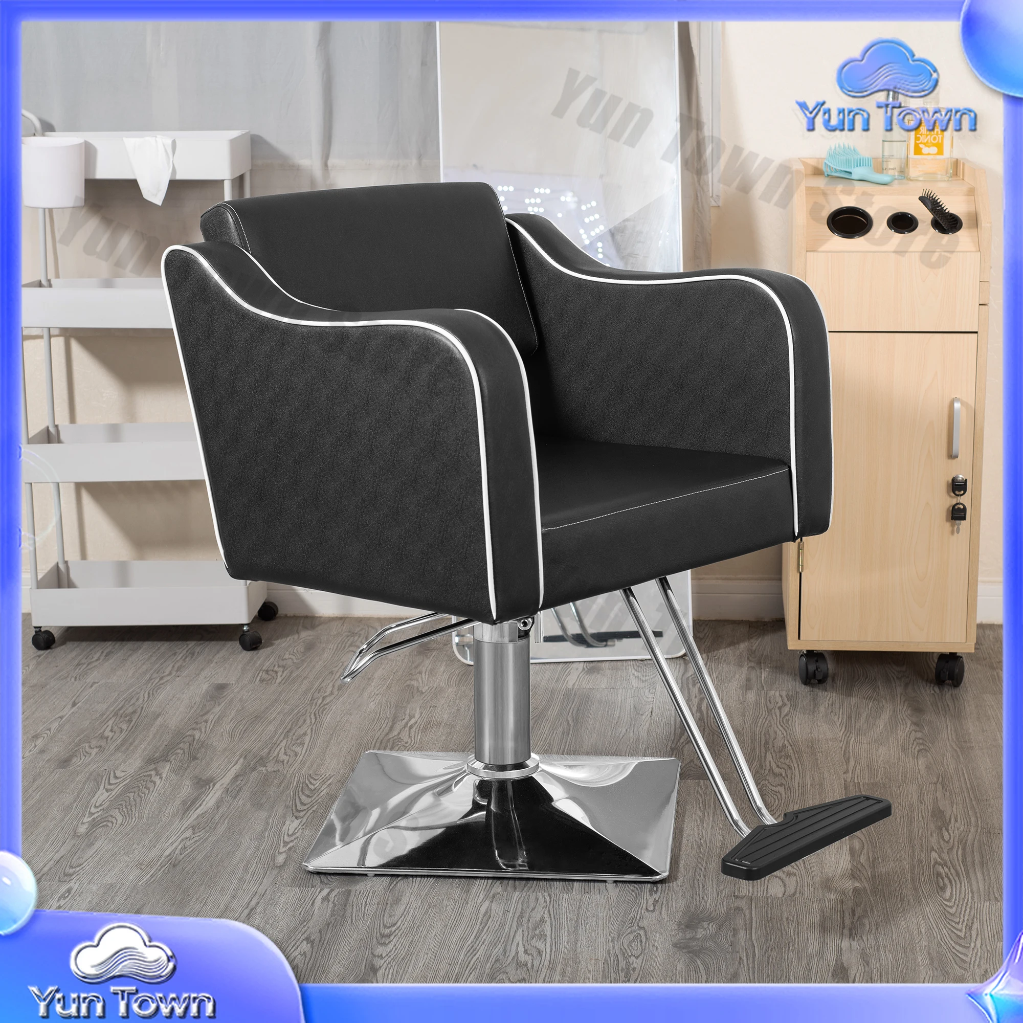 Premium Quality Leather Memory Foam Seat Luxurious Comfort Luxury Salon Styling Chair