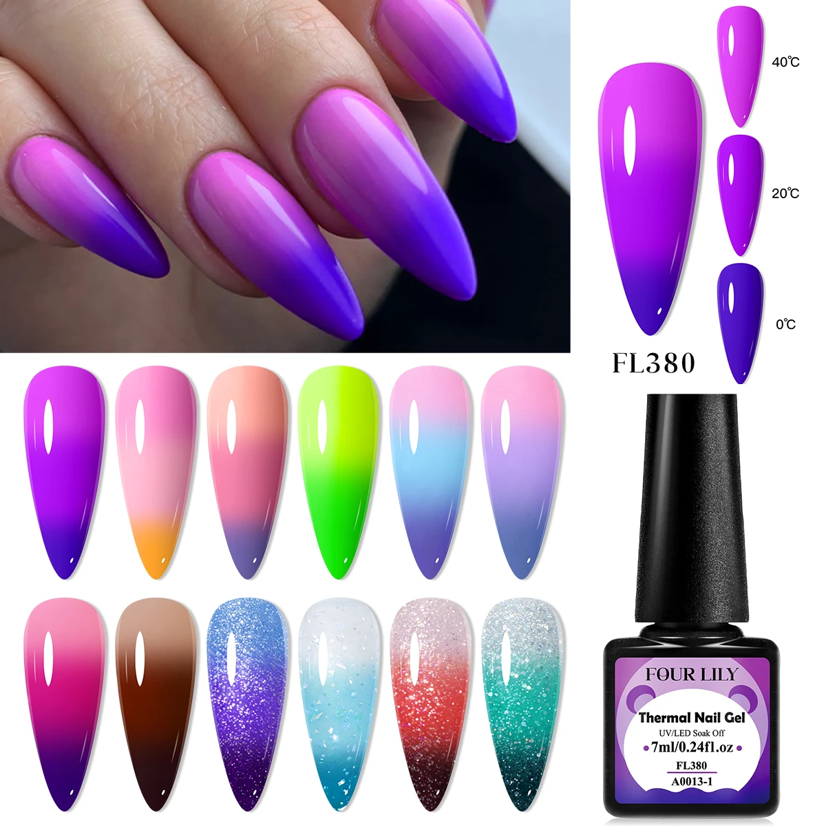 

7ml Trendy Thermal Gel Nail Polish for Salon and Home DIY 3-layer Temperature Color Changing Gel Long Lasting Nail Art Vernis