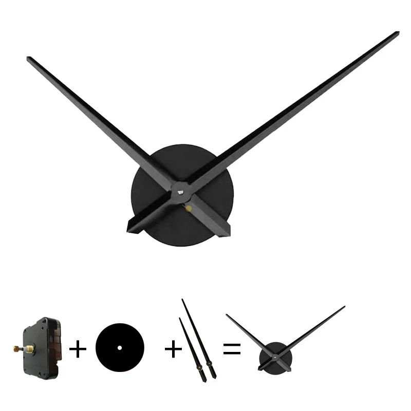 A set of Large DIY Wall Clock Movement Mechanism Clock Needles Hands for 3D Mirror Clock Replacement Accessories Home Decoration