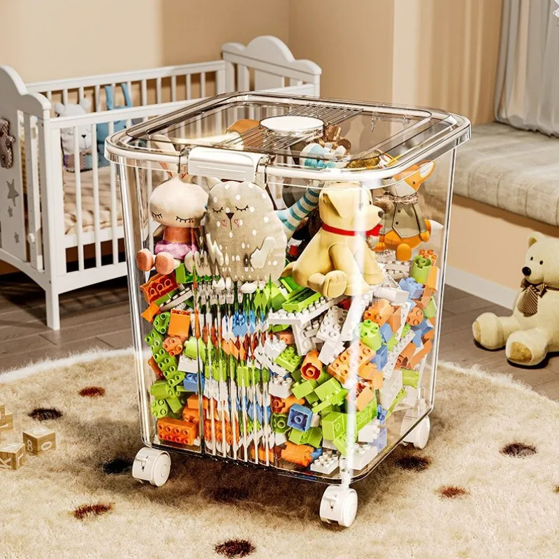 

Большой вместительный пластиковый органайзер для игрушек в гостиную с двойной дверцей, высокая эстетическая ценность