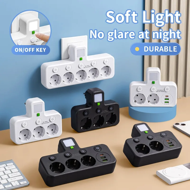 European standard one-turn multi-style switch USB-C socket with usb smart socket socket drag board TypeC