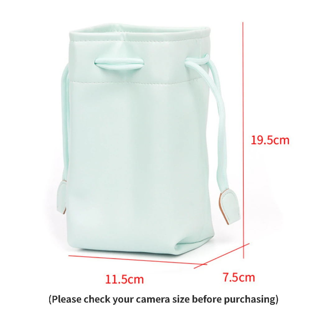 Universal Instant Camera Bag For Instax Mini 12/11/9/8/90/evo/liplay PU Waterproof Drawstring Bag Portable Storage Case