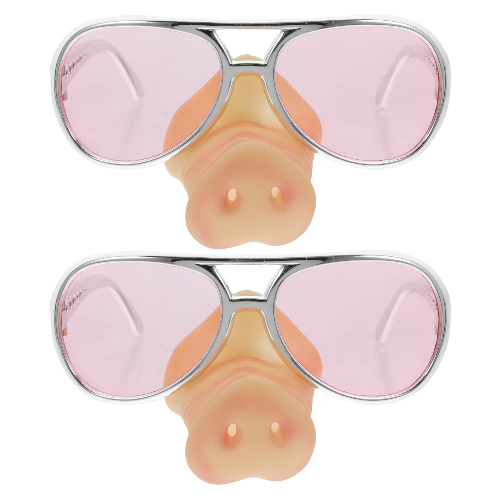 

2 Pcs Adult Pig Costume Nose Glasses Accessories Cosplay Party Eyeglasses Child