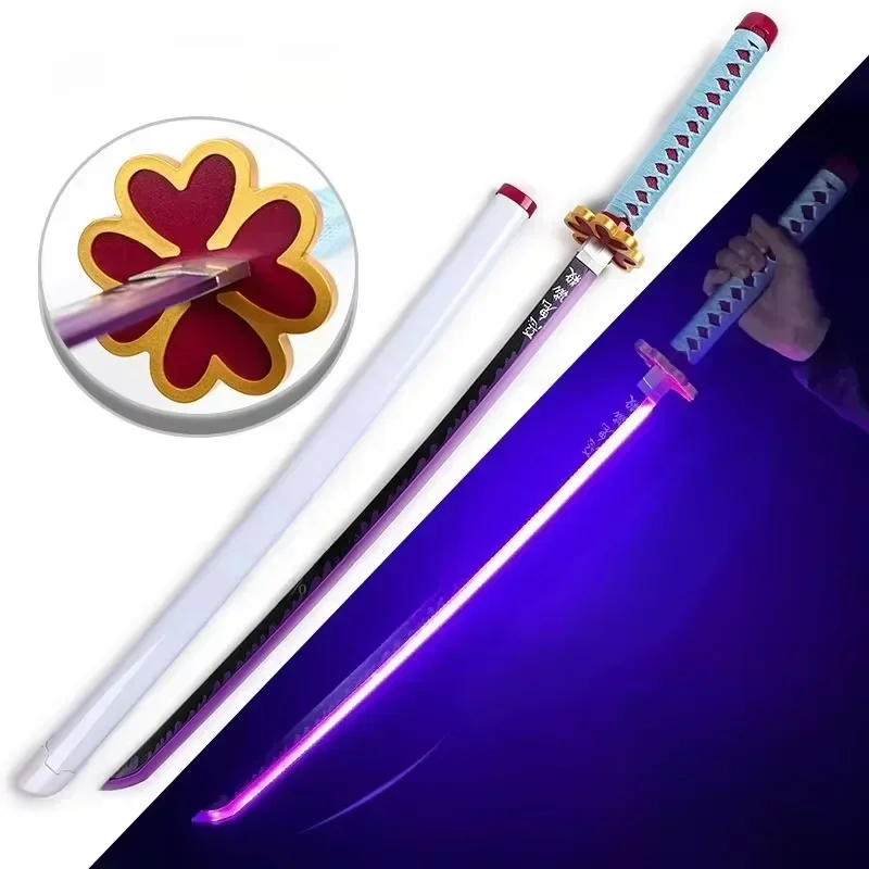 31/40 inch Glow Demon Slayer Katana Lichtgevende Zwaard LED Licht Kyoujurou Anime Cosplay Prop Echte Japanse Katana Samurai Lightsabre