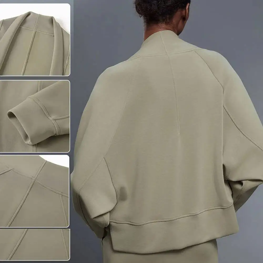 

Женский свободный кардиган с рукавами «летучая мышь», уютный повседневный длинный свитер с открытой передней частью, осенний пуловер большого размера, одежда для йоги