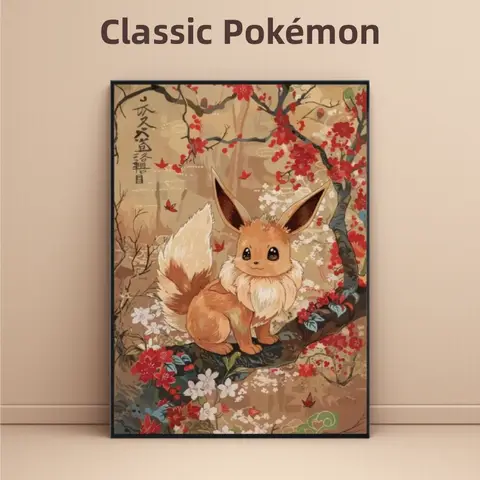 Pokemon Eevee Anime Poster Hd Canvas Prints Home Decoration Paintings for Living Room Poster Canvas Wall Decorative Classic