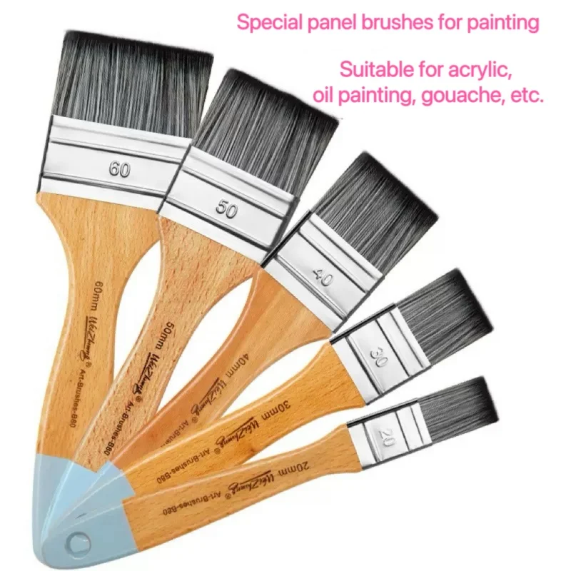 5 قطع من فرش الرسم الزيتي للشعر الصناعي المتين للمبتدئين والمحترفين #2