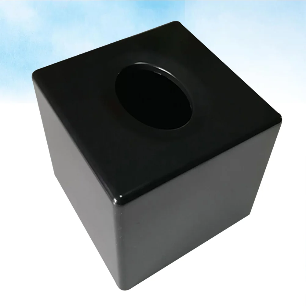 Tissue Box Holder Square Tissue Box Cover Tissue Dispenser Box for for Bathroom Bathroom Vanity Countertop ( Black )