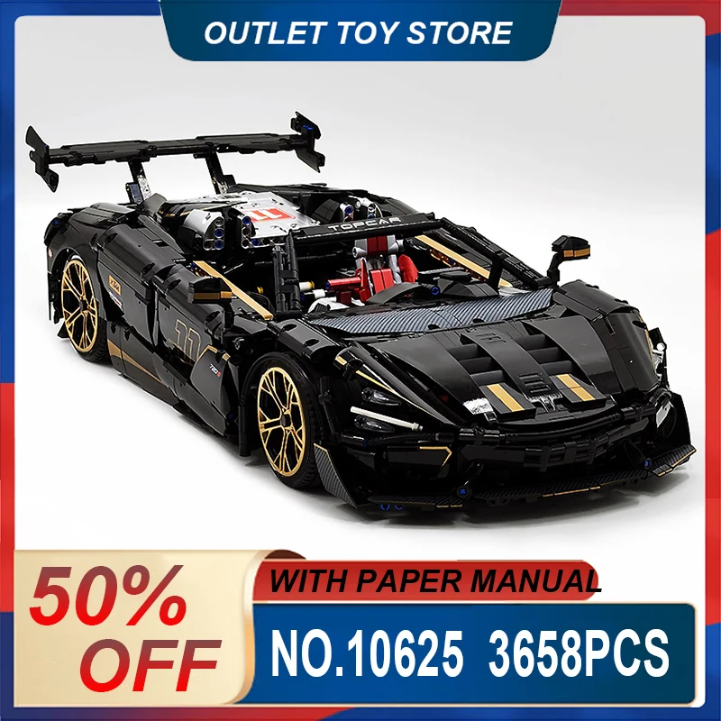 

Guly 10625 Technical Black MOC Super Sprots Car Model Building Blocks Bricks DIY Puzzle Toys Birthday Christmas Gifts