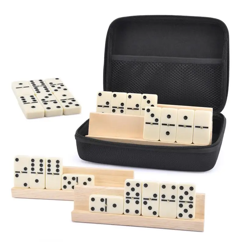 Domino Game Set Children Game 28 Pieces Classic Dominos Easy Carry Traditional Design Dominos Game For Family Friends For Picnic