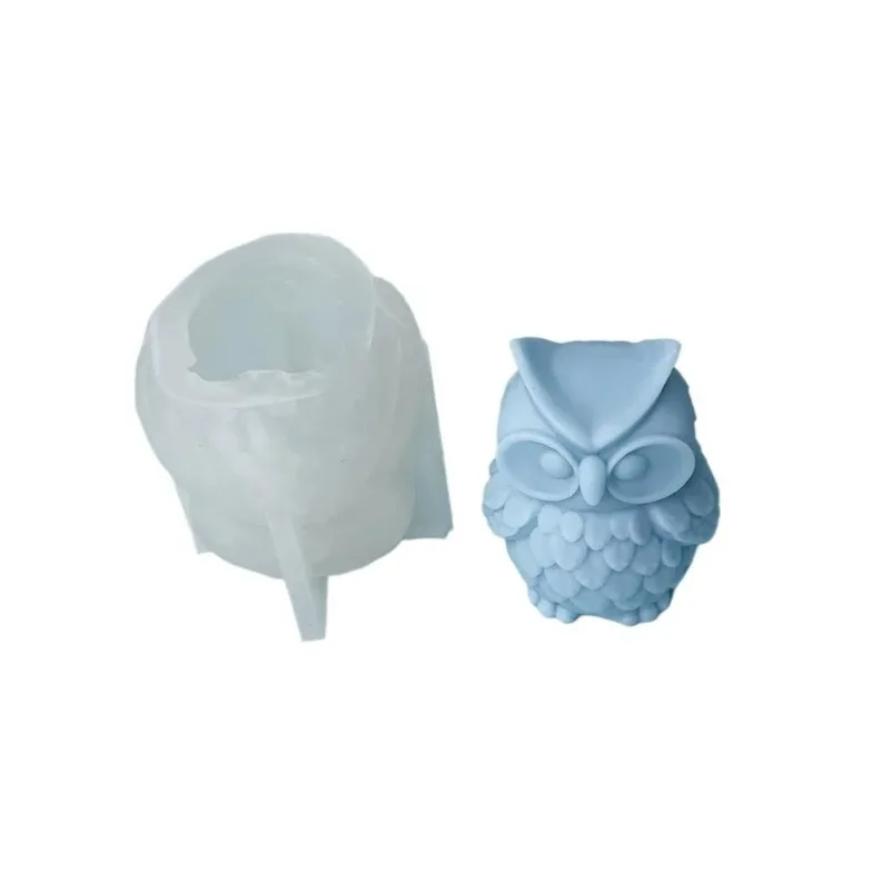Cute Owl Silicone Candle Molds 3D Owl Soap Plaster Resin Crafts Casting Mold DIY Handmade Animal Chocolate Ice Cake Baking Tool