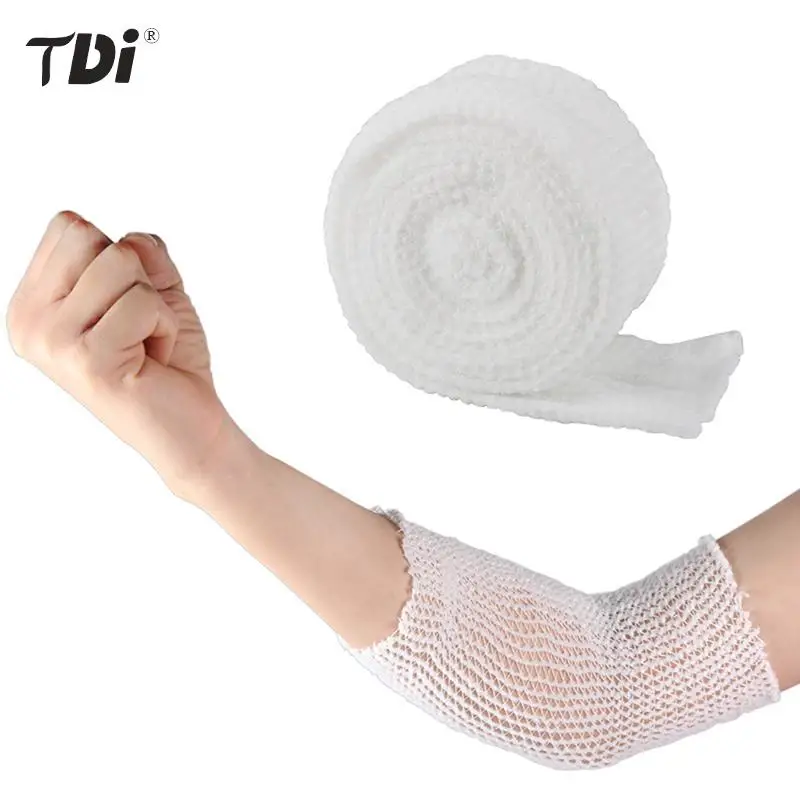 2M/Roll Elastic Net Wound Dressing Bandage Stretchable Medical Nursing Emergency Aid Gauze For Head Elbow Ankle Knee Injuries