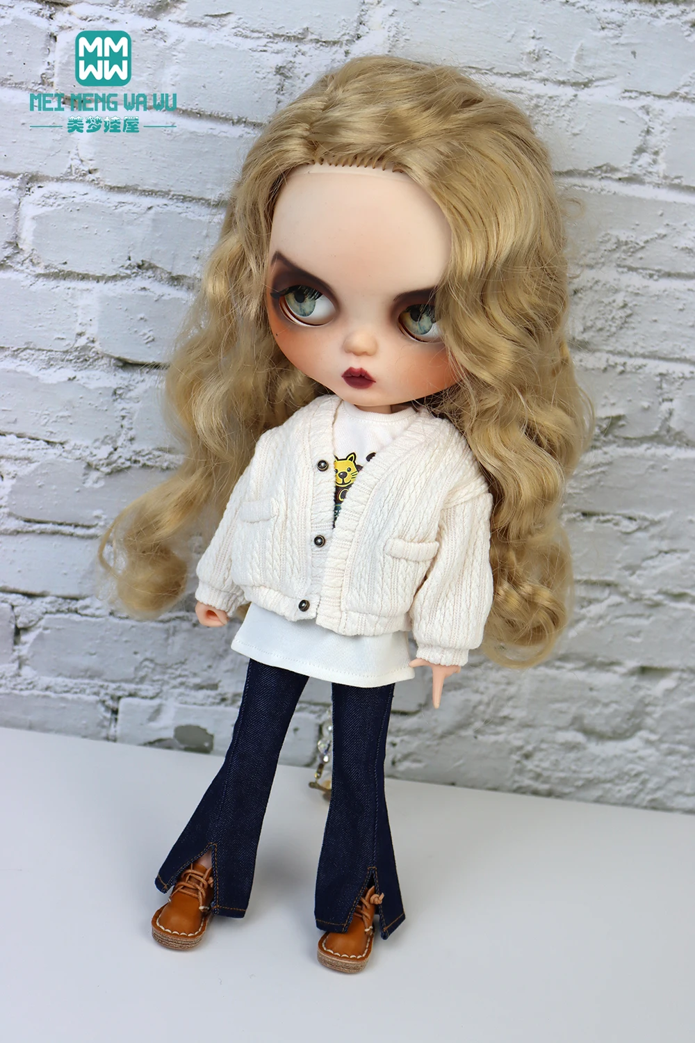 Blyth Clothes Fashion Sweater Jacket Denim Flared Pants Azone OB22 OB24 Girl Toy Gift