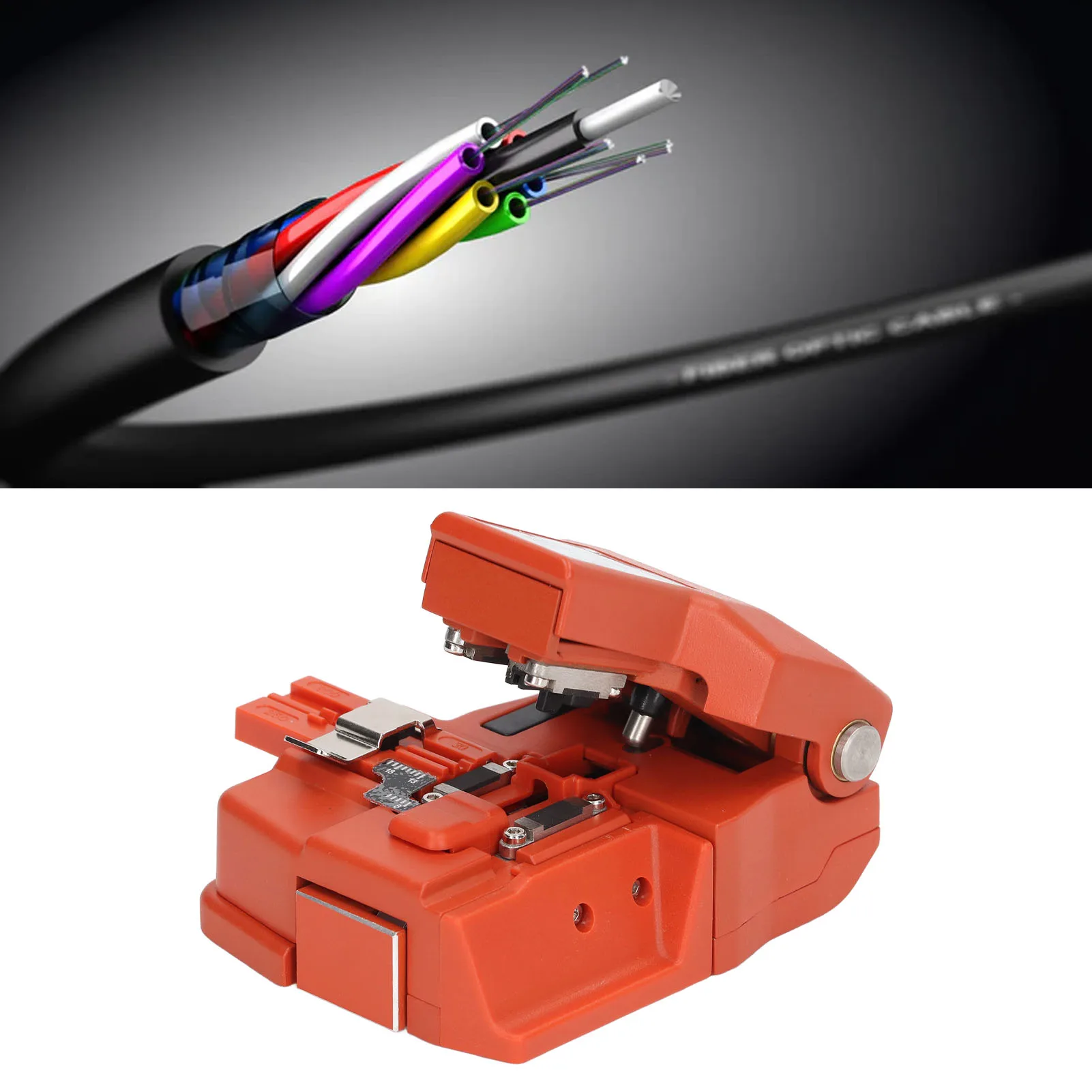 

ZK20 High Accuracy Fiber Optic Cleaver Fluent Cutting Stable Performance Optical Fiber Cutter for Cold Splice Orange