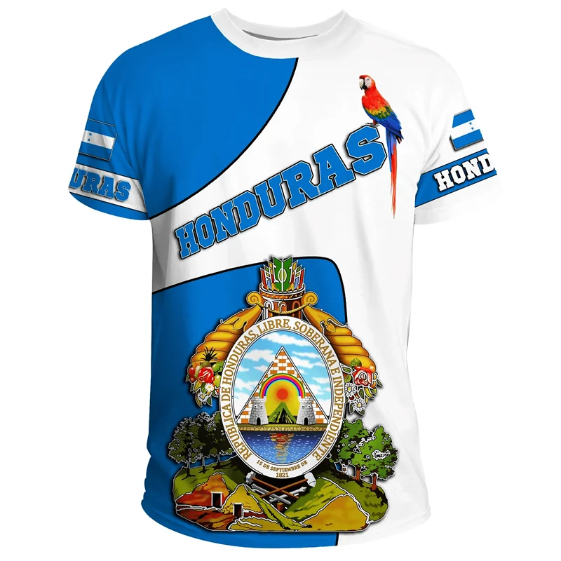 Honduras Flag Map 3D Printed T Shirt For Men Clothes Fashion Male T-Shirt National Emblem Tshirt Independence Day Tee Women Tops