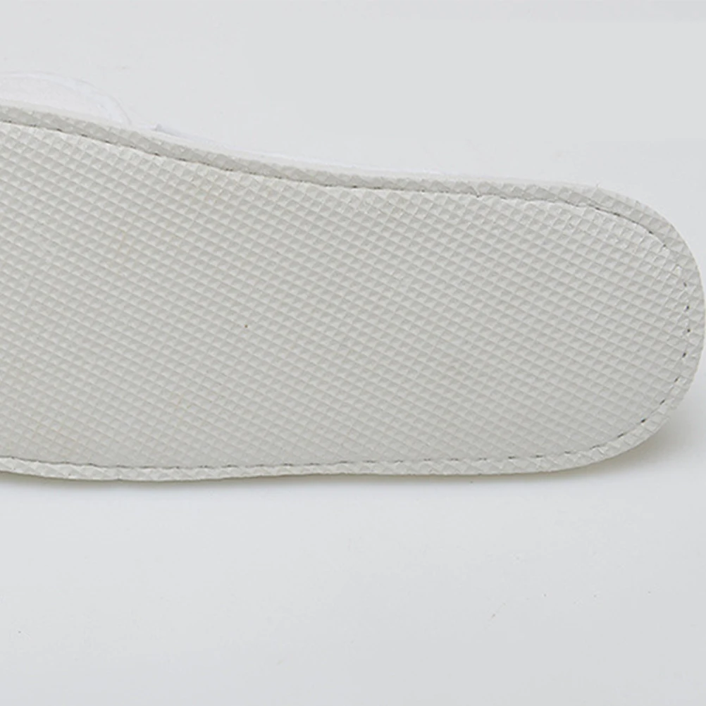 

Anti Slip Disposable Slippers Premium Fabric Cozy Soft Unisex Hotel Spa Indoor White Shoes For Men Women Guests Travel