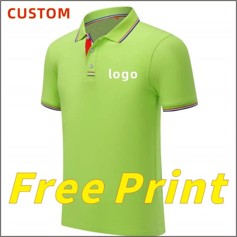 POLO Shirt Aangepaste Zomer Korte Mouw Print Logo Icon Geborduurd Polo T-shirt Ademend Mannen en Vrouwen Werkpak - afbeelding 1