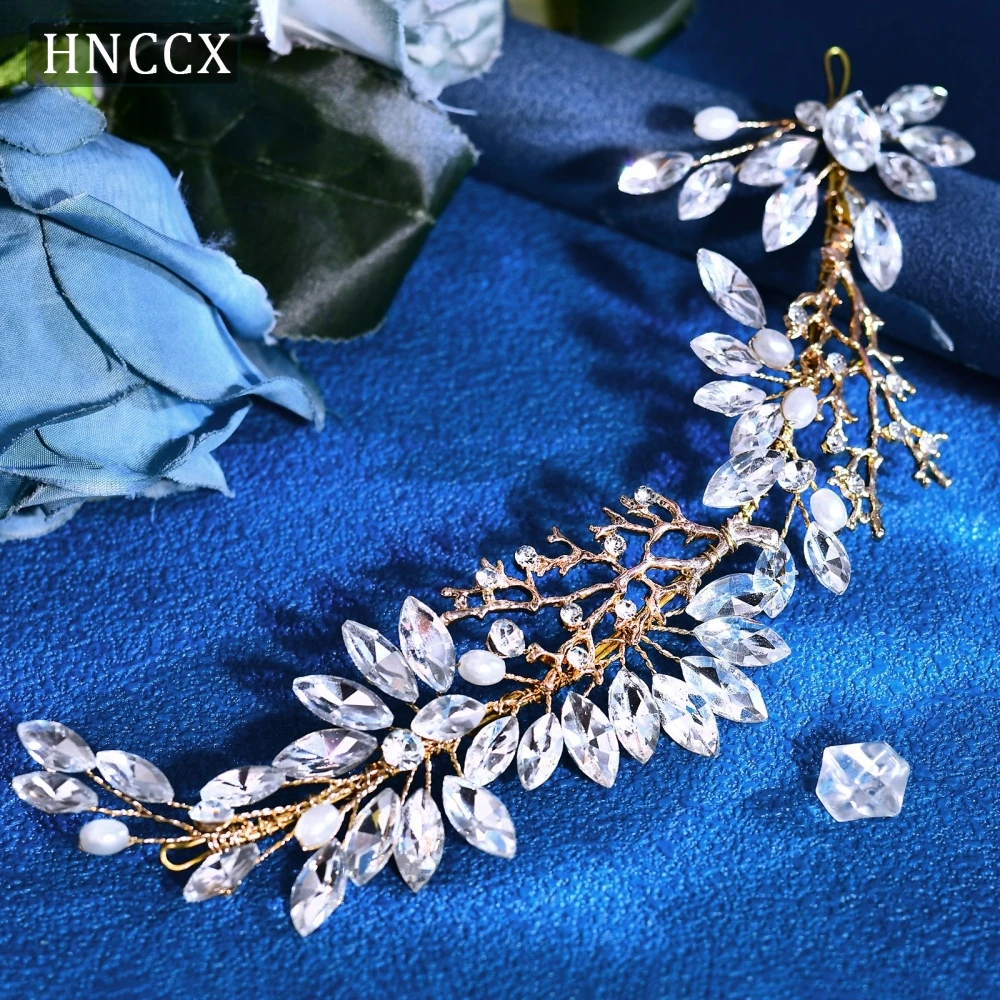 

HNCCX Rhinestone Headband Wedding Bridal Headpiece Pearl Bride Hair Accessories Bridesmaid Hair Band Jewelry Hairwear CP876