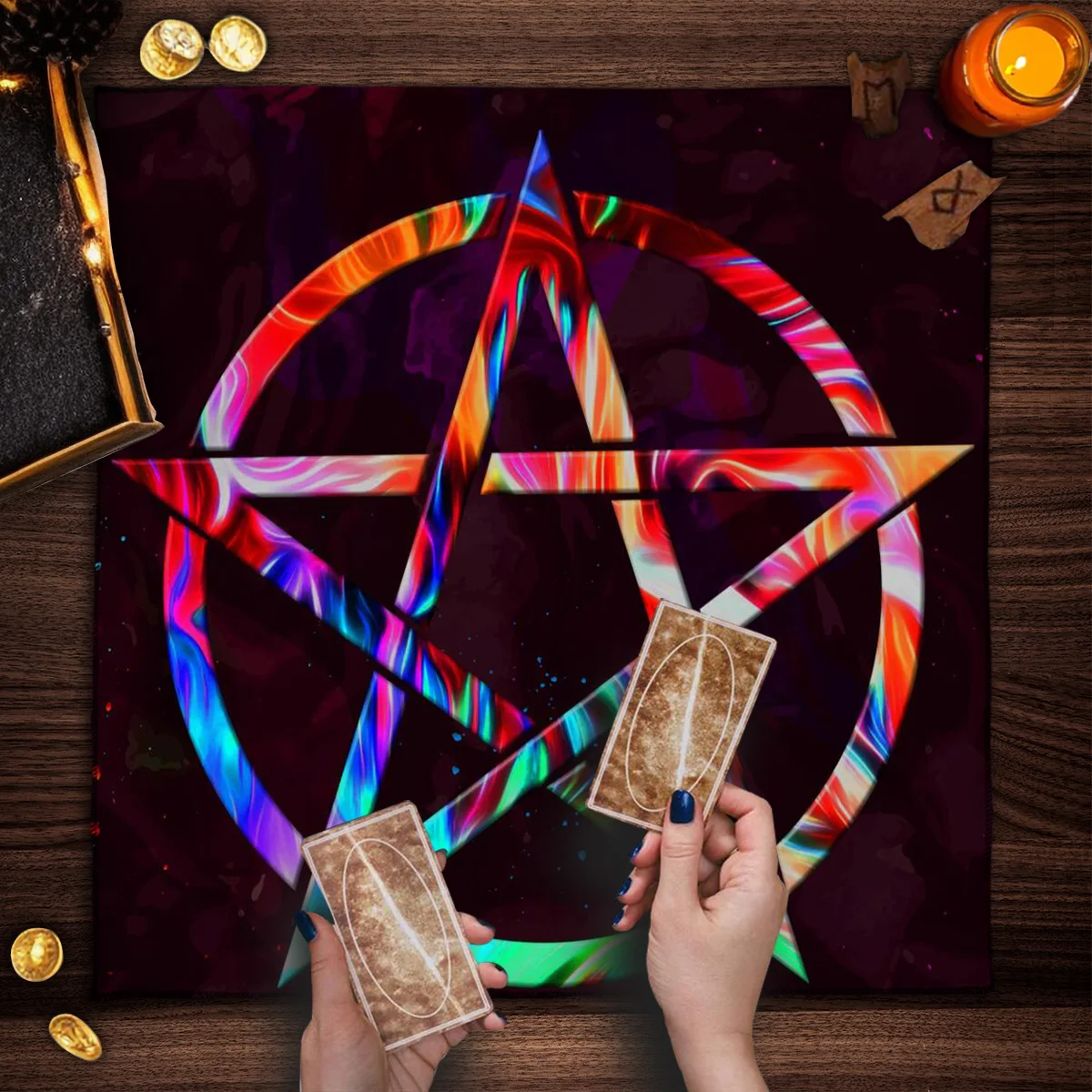 Sparkling Stars Altar For Tarot Tablecloth Cloth Dominos Prophecy Decorative Mat Board Game Card Reading Decorative Tablecloth