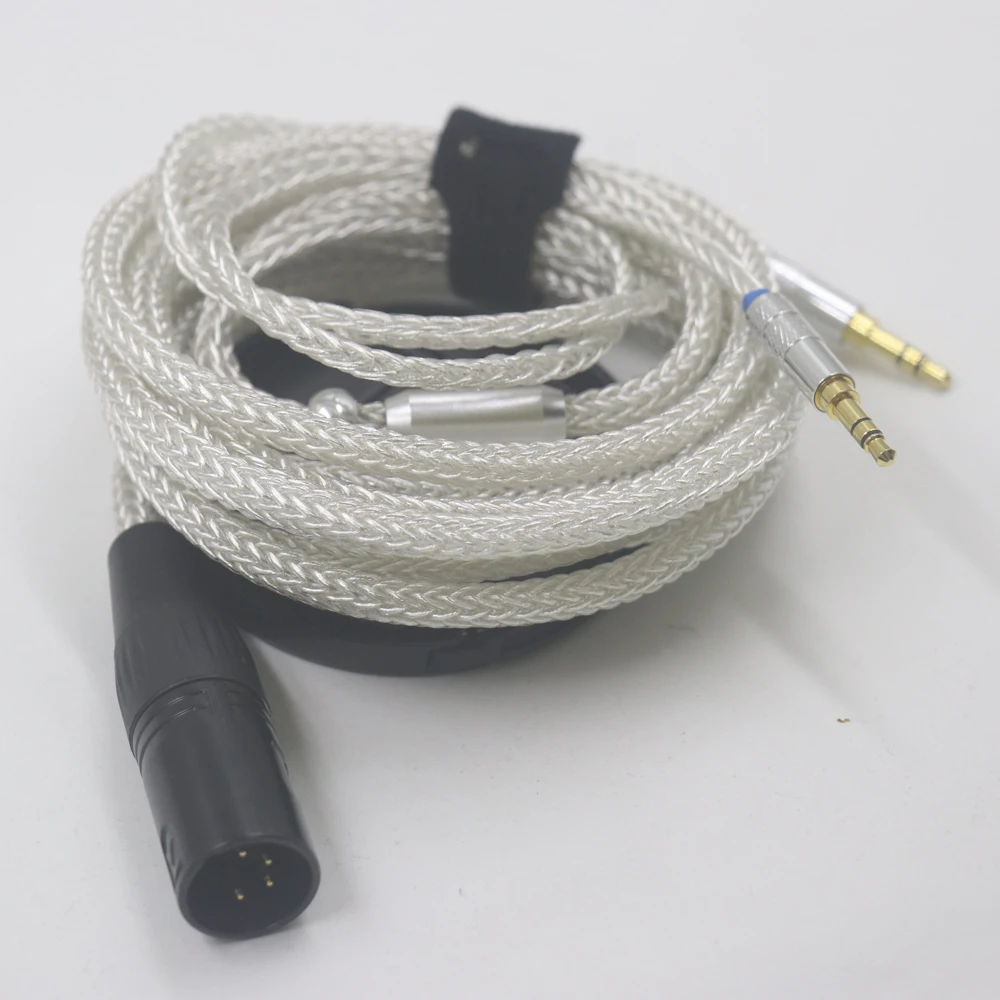 هالدين سميكة كابل 16 الأساسية الفضة النقية OCC سماعة ترقية كابل ل Hifiman ديفا برو Hifiman arya سماعة 2x3.5 مللي متر