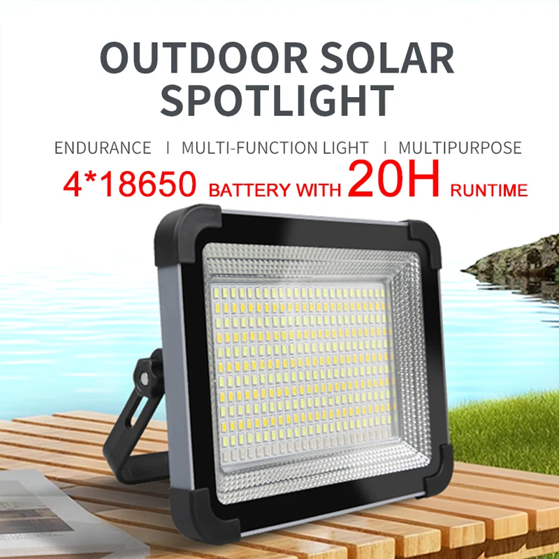 

288LED мощная лампа для кемпинга-портативный рабочий фонарь с крючком, солнечный перезаряжаемый аварийный светильник для уличной палатки, ночного рынка