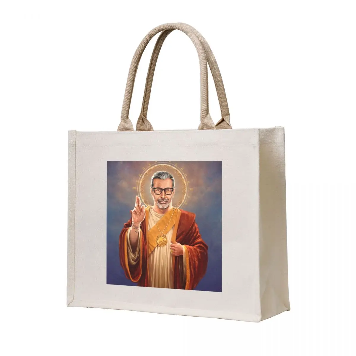 

Saint Jeff of Goldblum, Jeff Goldblum Original Religious Painting Tote Bag tote bag university Custom bag ecological bags