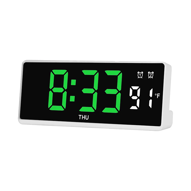 Digital Alarm Clock Desk Electronic Clock with Temperature and Week Display for Bedroom Office Decoration Niditon