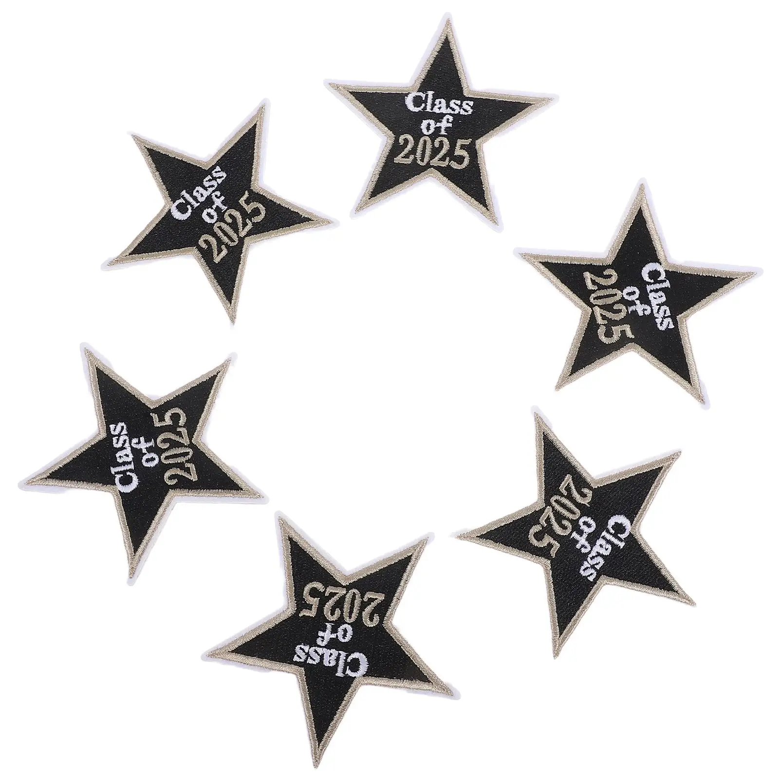 

6 Pcs Embroidered Cloth DIY Clothes Jackets Vintage Holiday Iron On Graduation Cap Patches Sew On Patches For Socks Retro Style