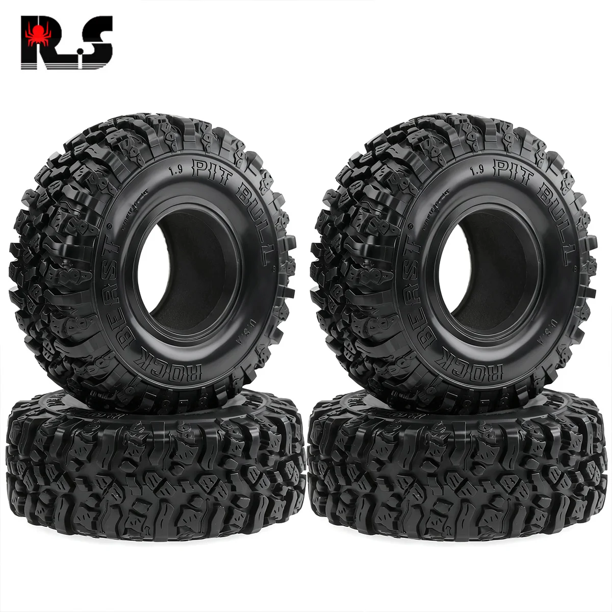 

Шины RS Red Spider 1/10 Rock Crawler, 1,9 дюйма — совместимы с WLtoys SCX10, MJX D90, Huangbo, шинами для щенков R431