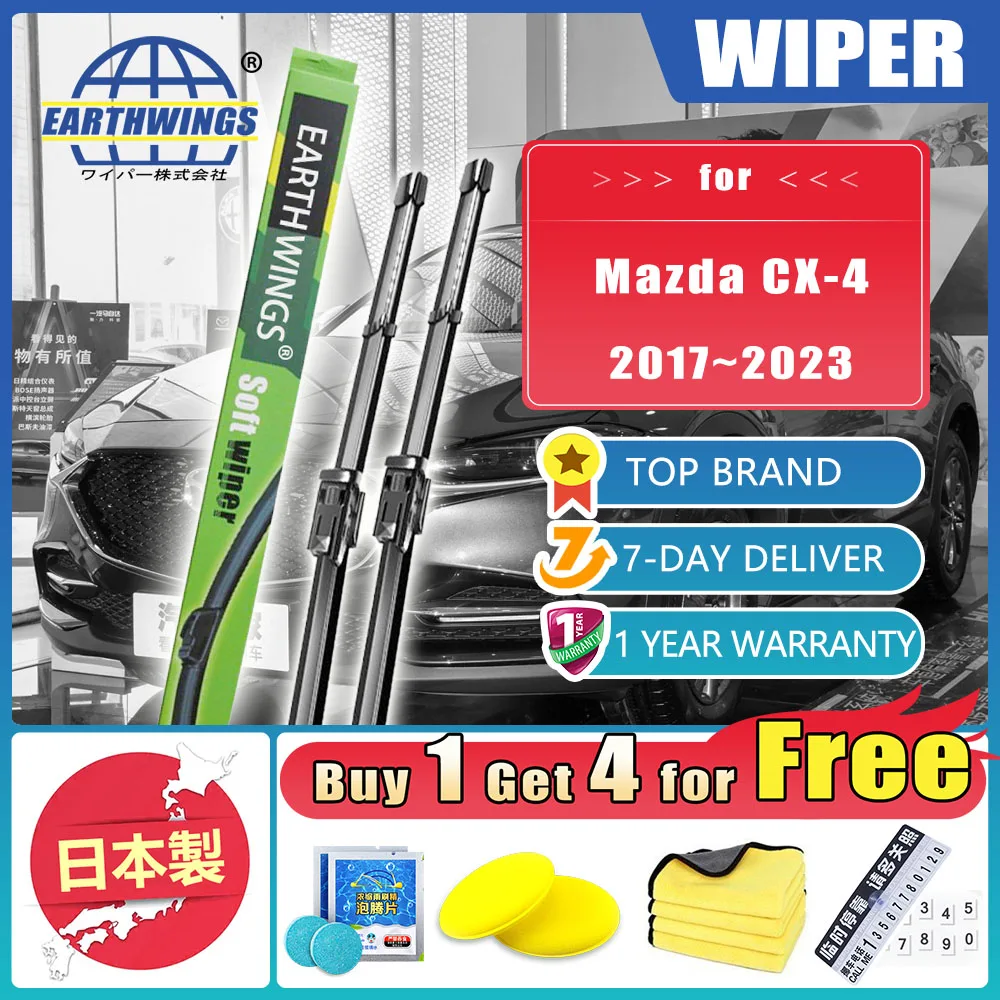 

For Mazda CX-4 CX4 CX 4 2017~2023 2018 2019 2022 Car Front Rear Windshield Wiper Blade Accessories Protectives Cleaning 24"18"