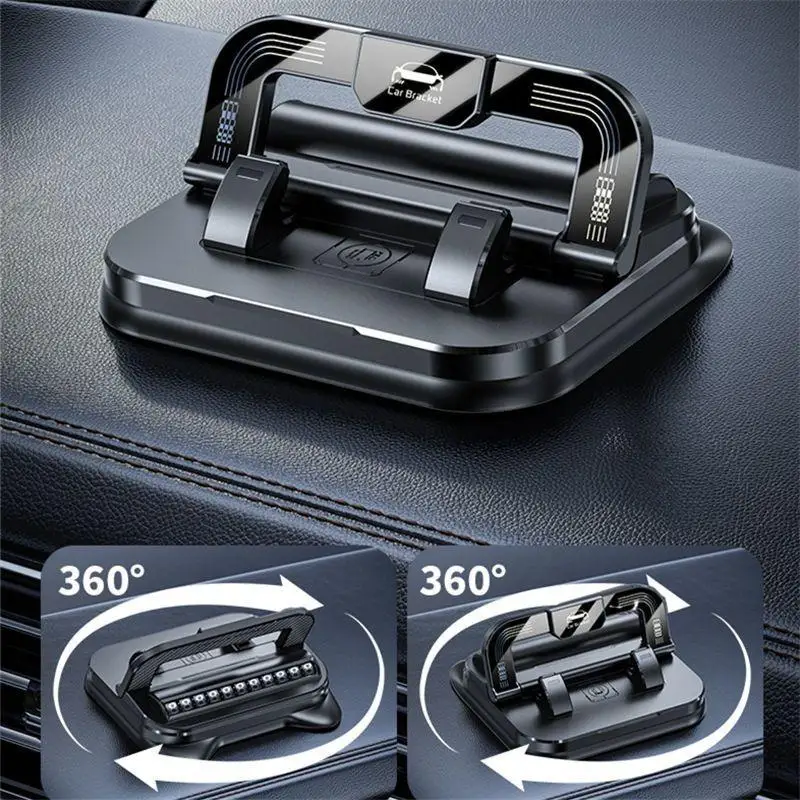Universal Car Phone Holder 1Pcs 360° Rotatable Dashboard Mount with Parking Number Plate Easy Installation - view 5